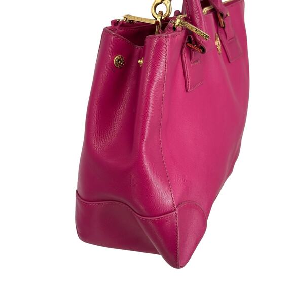 Tory Burch Robinson Saffiano Leather Double Zip Tote Crossbody Large Fuschia - Picture 6 of 16